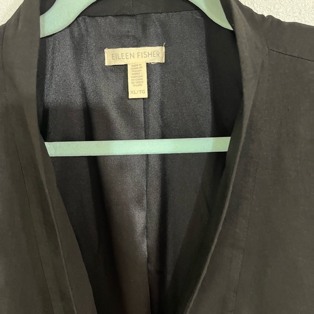 Eileen Fisher, black blazer size XL minimalist business career single button - Picture 2 of 3